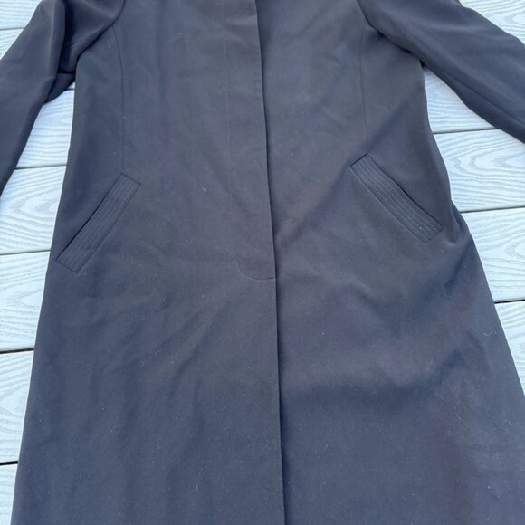 Gallery Sz 12 Full Length Winter Raincoat Black Removable Hood Trenchcoat - Picture 7 of 8